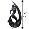 Beautiful mermaid sculpture in black ceramic for tabletop décor