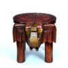 Traditional Handpainted Elephant Stool Wooden Art Piece
