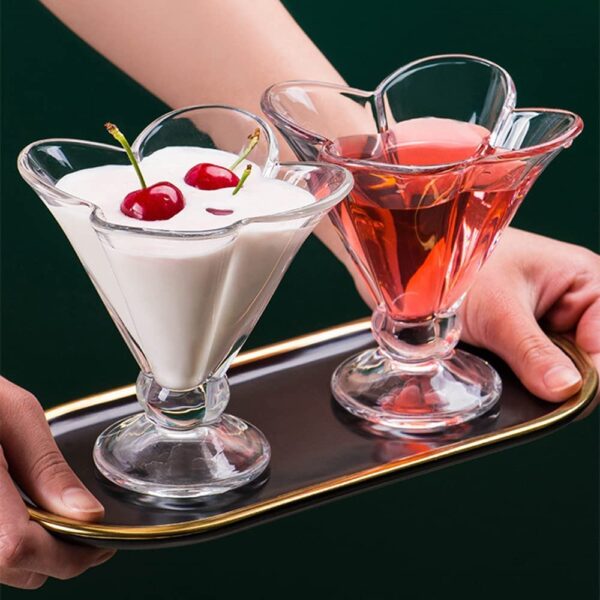 Decorative flower-shaped dessert bowl