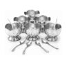 Elegant Lotus-Shaped Stainless Steel Dessert Cups with Spoon
