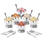Elegant Stainless Steel Dessert Cup with Spoon for Ice Cream and Sweets