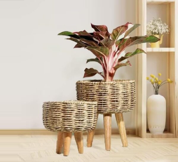 Jute handmade twisted natural rope planter for indoor plants