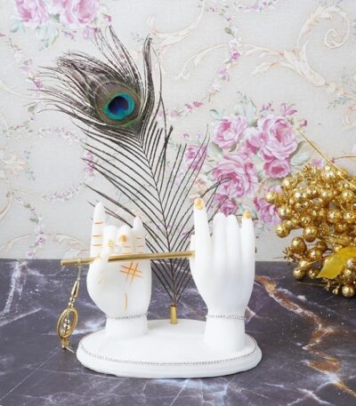 Handcrafted Krishna Ji hands with flute figurine for home décor