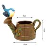 Artistic kettle flower pot with bird accent for home decoration