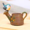 Kettle watering can with bird handicraft flower pot for succulents