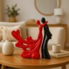 Romantic ceramic lovers embracing sculpture for home decoration