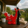 Modern hugging couple showpiece symbolizing love and passion