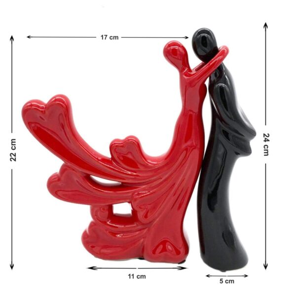 Modern art-inspired lovers statue in elegant ceramic material