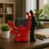 Modern romantic home decor sculpture of embracing couple