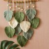 Handmade macrame leaf wall hanging made of pure cotton rope