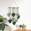 Elegant macrame leaf wall art adding texture