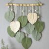 Handwoven macrame leaf hanging for rustic and bohemian spaces