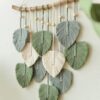 Large macrame leaf wall hanging for statement wall decoration