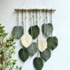 Stylish macrame leaf hanging for bedroom or reading corner décor