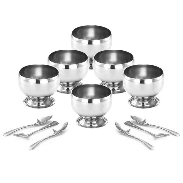 Luxury Stainless Steel Dessert Cup and Spoon Set