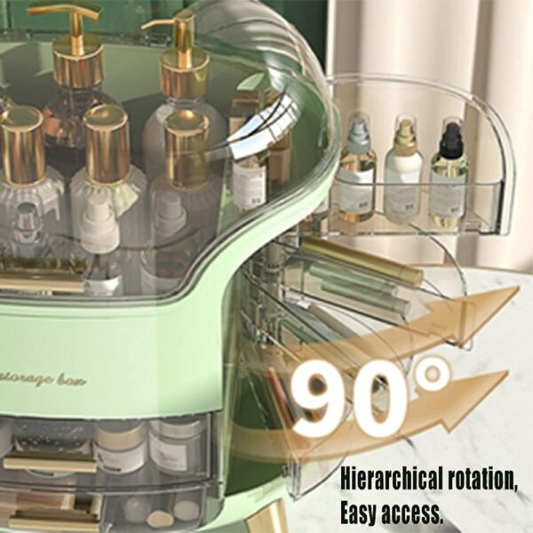 Large capacity green cosmetics storage organizer box