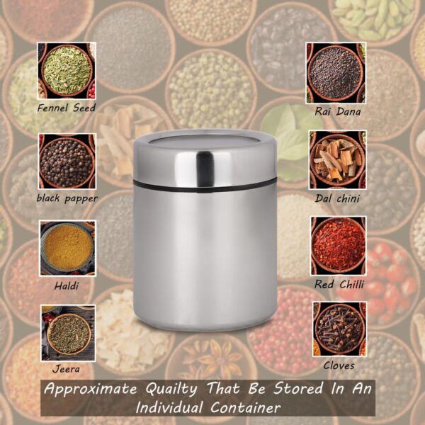 Stylish kitchen masala box with steel stand for easy organization