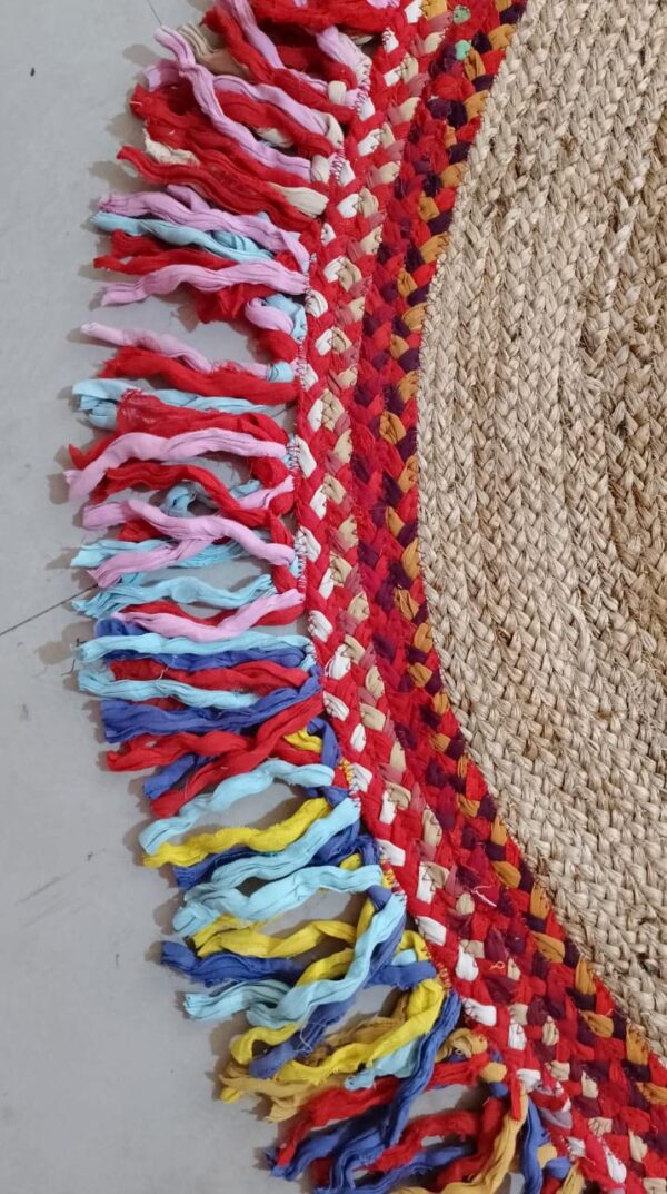 Natural braided jute rug eco-friendly round floor carpet