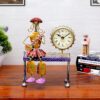 Handcrafted musician lady metal wall clock for living room décor