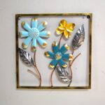 Handcrafted metal floral wall hanging decor for living room