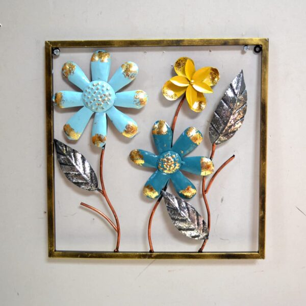 Handcrafted metal floral wall hanging decor for living room