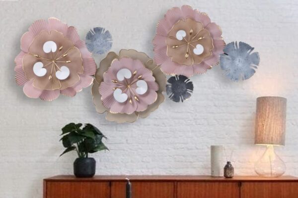 Modern Floral Metal Art Decor Iron Wall Hanging for Living Room
