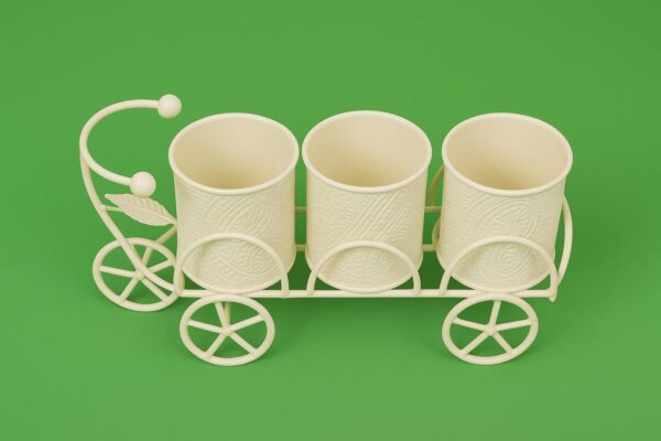 Unique cycle shaped metal stand for organizing kitchen accessories