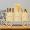 Decorative cycle style metal cutlery and tissue holder for kitchen décor