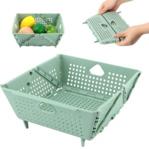 Multipurpose Plastic Folding Basket with Handle for Home Storage