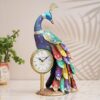 Metal peacock wall clock for home living room décor