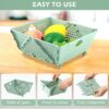 Foldable Square Plastic Storage Basket with Sturdy Handle