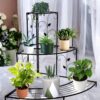 Sturdy 3-level semicircle floral metal plant holder