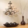 Metal wall sconce with tealight candle holder for home décor