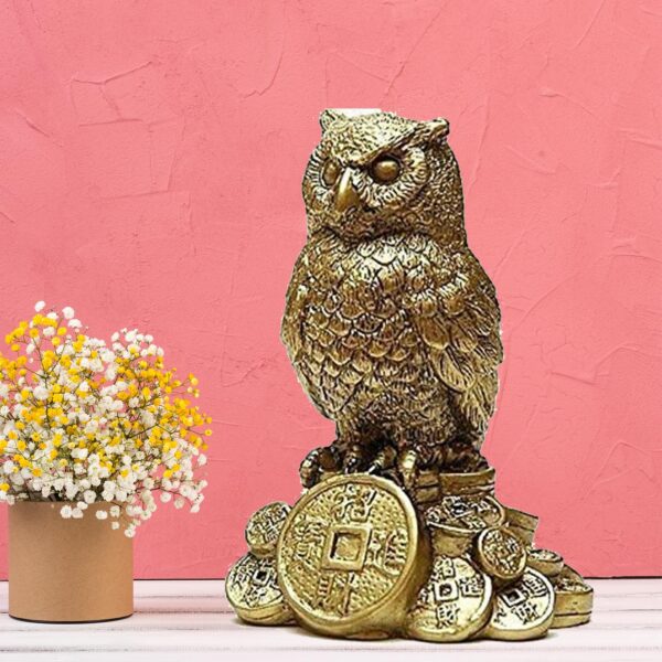 Owl for Money and Wisdom Showpiece for Home and OfficeLucky Owl Figurine for Home & Office – Brings Prosperity and Knowledge