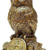 Elegant Owl Money and Wisdom Figurine for Positive Energy