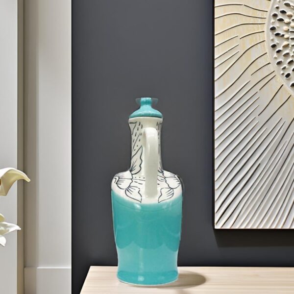 Modern ceramic oil bottle for olive oil storage and serving