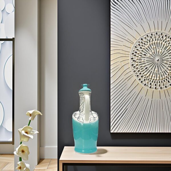 Unique ceramic oil dispenser with handcrafted detailing