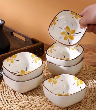 Modern ceramic bowl and dinner plate set for home dining