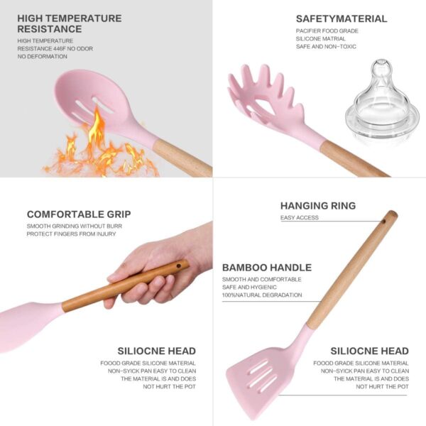 Silicone Kitchen Essentials – Spatula & Spoon Set for Non-Stick Cookware