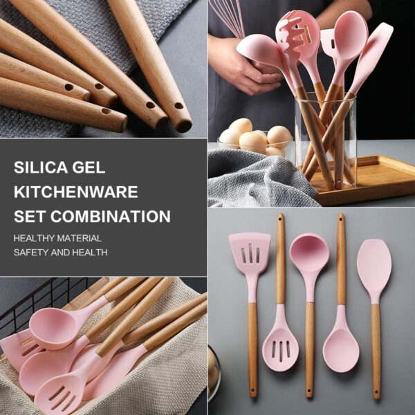 Non-stick safe silicone utensils – flexible spatula and spoon set