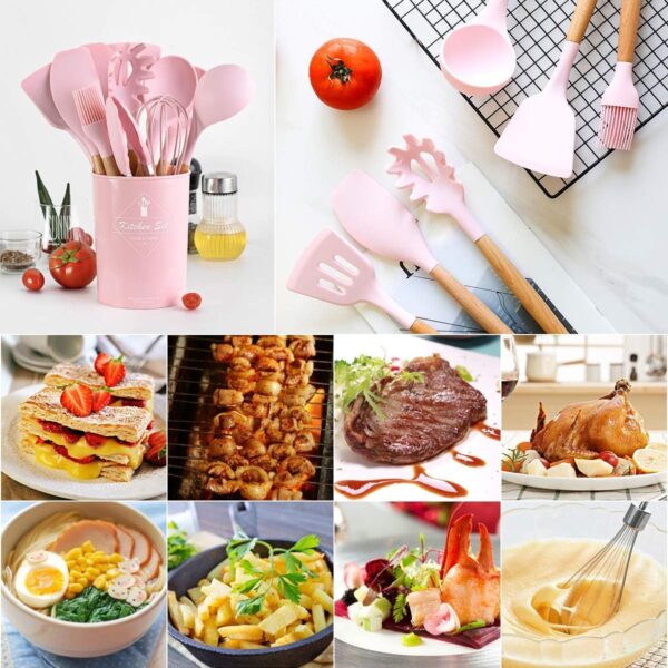 Durable silicone kitchen spatula set with ergonomic handle for comfortable cooking