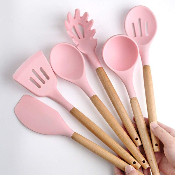 Silicone cooking utensils perfect for sautéing, stirring, and serving food