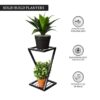 rust-resistant metal plant stand with elegant z shape structure
