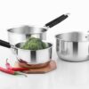 Professional stainless steel saucepan set for modern kitchens