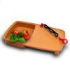 Vegetable chopping board with knife attached for efficient meal prep