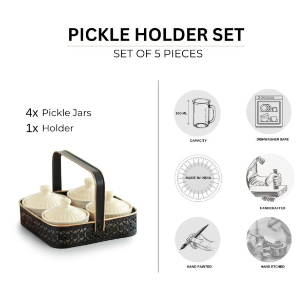 Elegant Warli Tales Kitchen Pickle Storage Jars
