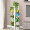Multi-tier iron plant rack for displaying potted plants