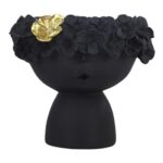Resin girl head vase statue for home décor