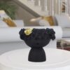 Contemporary resin girl head planter for home decoration