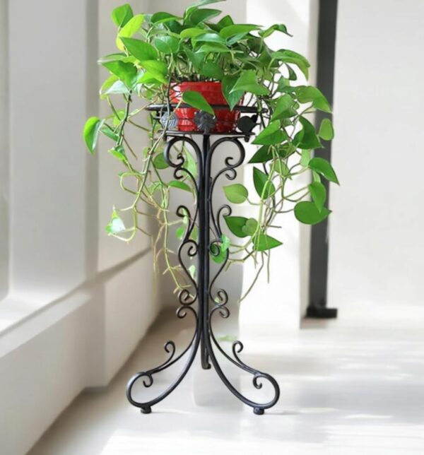 Rust-Resistant Iron Flower Pot Stand for Outdoor Decor